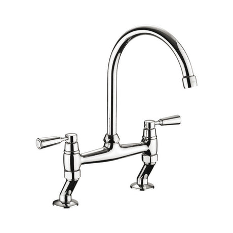 Rangemaster Belfast TBL3 Traditional Bridge Tap With Dual Lever in Stainless Steel Chrome 56952700