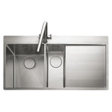 Rangemaster Cosmo Inset Mount One and Half Kitchen Sink For 600mm Cabinet in Stainless Steel Soft Brushed 56560555