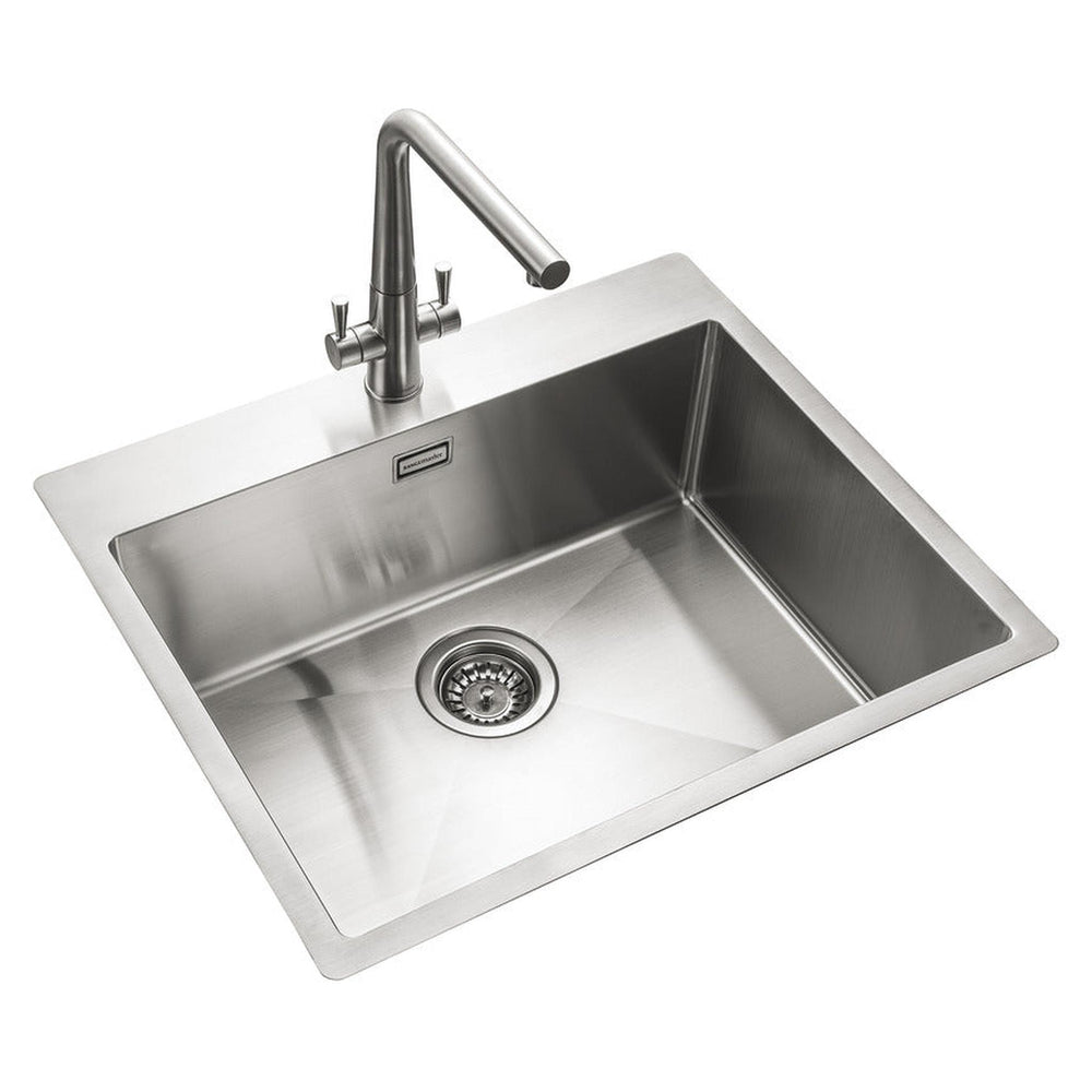 Rangemaster Cosmo Inset Mount Single Bowl Kitchen Sink For 600mm Cabinet in Stainless Steel 56560771 1
