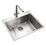 Rangemaster Cosmo Inset Mount Single Bowl Kitchen Sink For 600mm Cabinet in Stainless Steel 56560771 1
