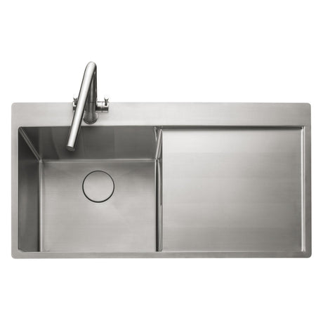 Rangemaster Cosmo Inset Mount Single Bowl With Kitchen Sink For 600mm Cabinet in Stainless Steel 56560540 1