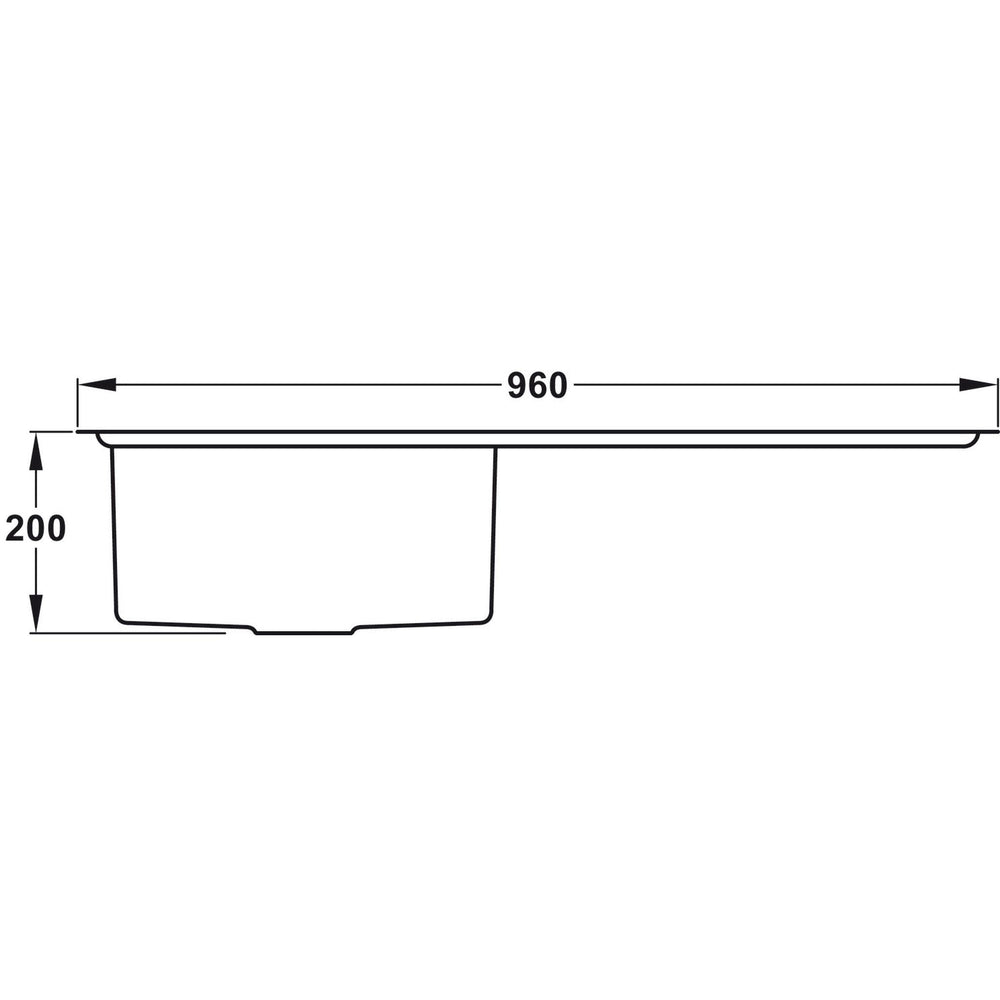 Rangemaster Cosmo Inset Mount Single Bowl With Kitchen Sink For 600mm Cabinet in Stainless Steel 56560540 Dimension