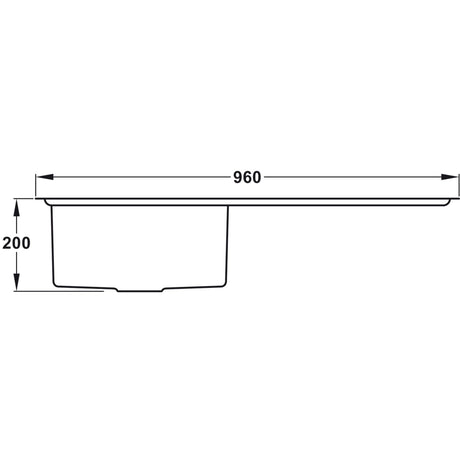 Rangemaster Cosmo Inset Mount Single Bowl With Kitchen Sink For 600mm Cabinet in Stainless Steel 56560540 Dimension