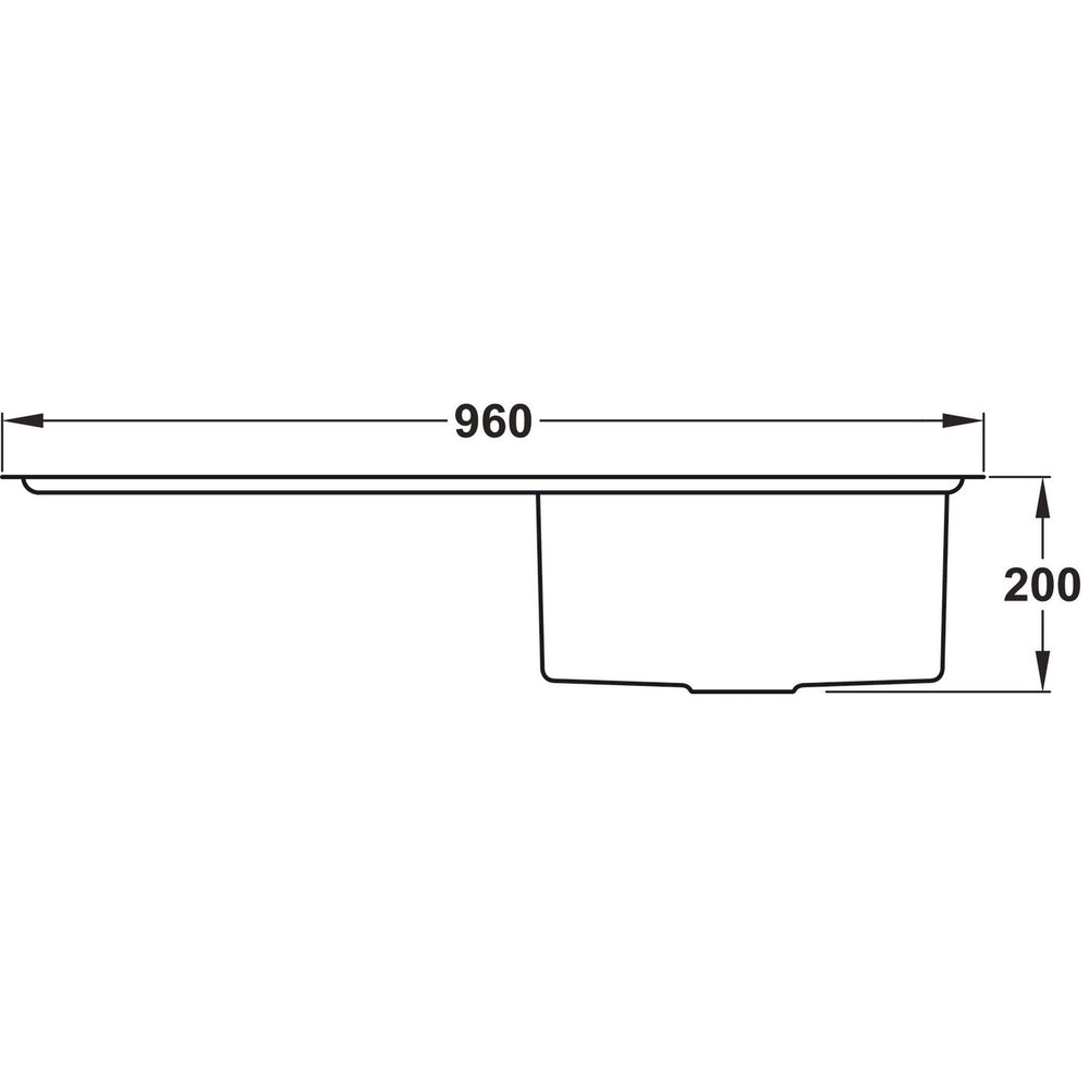 Rangemaster Cosmo Inset Mount Single Bowl With Kitchen Sink For 600mm Cabinet in Stainless Steel 56560540 Dimension