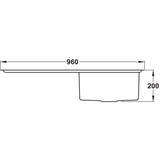 Rangemaster Cosmo Inset Mount Single Bowl With Kitchen Sink For 600mm Cabinet in Stainless Steel 56560540 Dimension