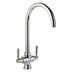 Rangemaster Cruciform Mixer Tap With Dual Lever in Stainless Steel Brushed 56952420