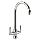 Rangemaster Cruciform Mixer Tap With Dual Lever in Stainless Steel Brushed 56952420