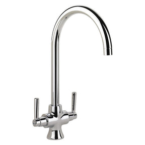 Rangemaster Cruciform Mixer Tap With Dual Lever in Stainless Steel Brushed 56952420