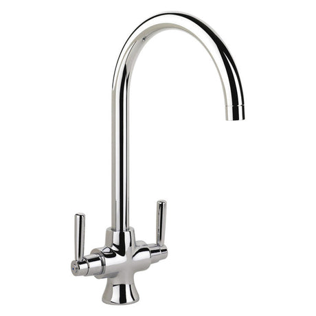Rangemaster Cruciform Mixer Tap With Dual Lever in Stainless Steel Brushed 56952420