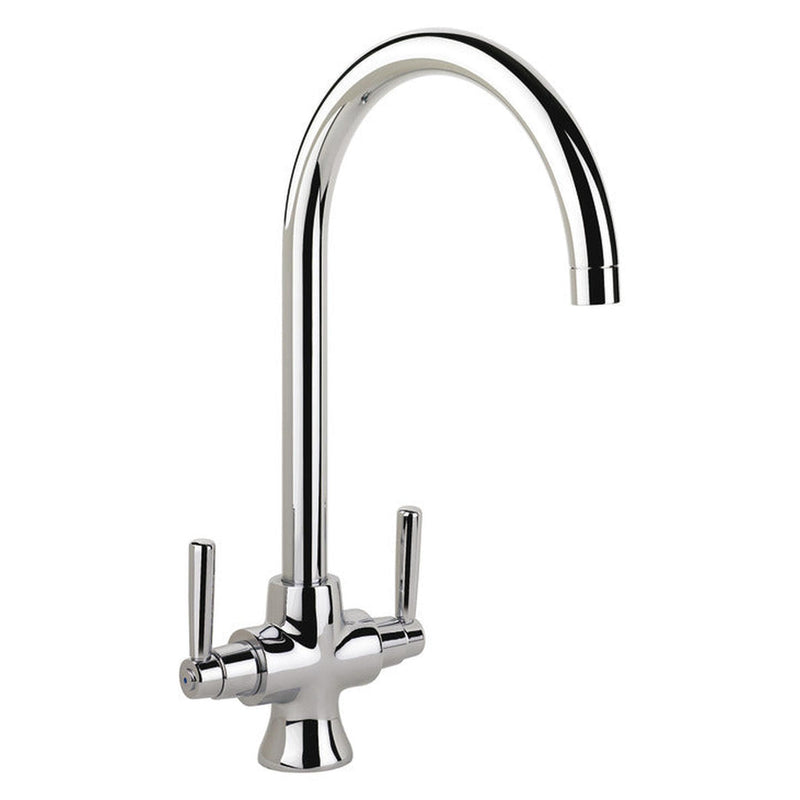 Rangemaster Cruciform Mixer Tap With Dual Lever in Stainless Steel Chrome
