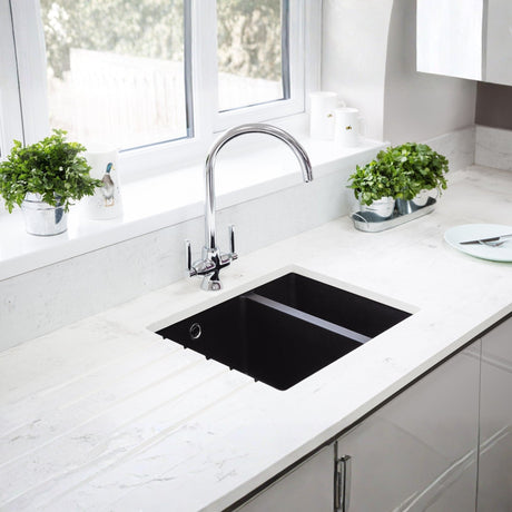 Rangemaster Cruciform Spa Filter Tap with Dual Lever in Stainless Steel Chrome Life Style 1