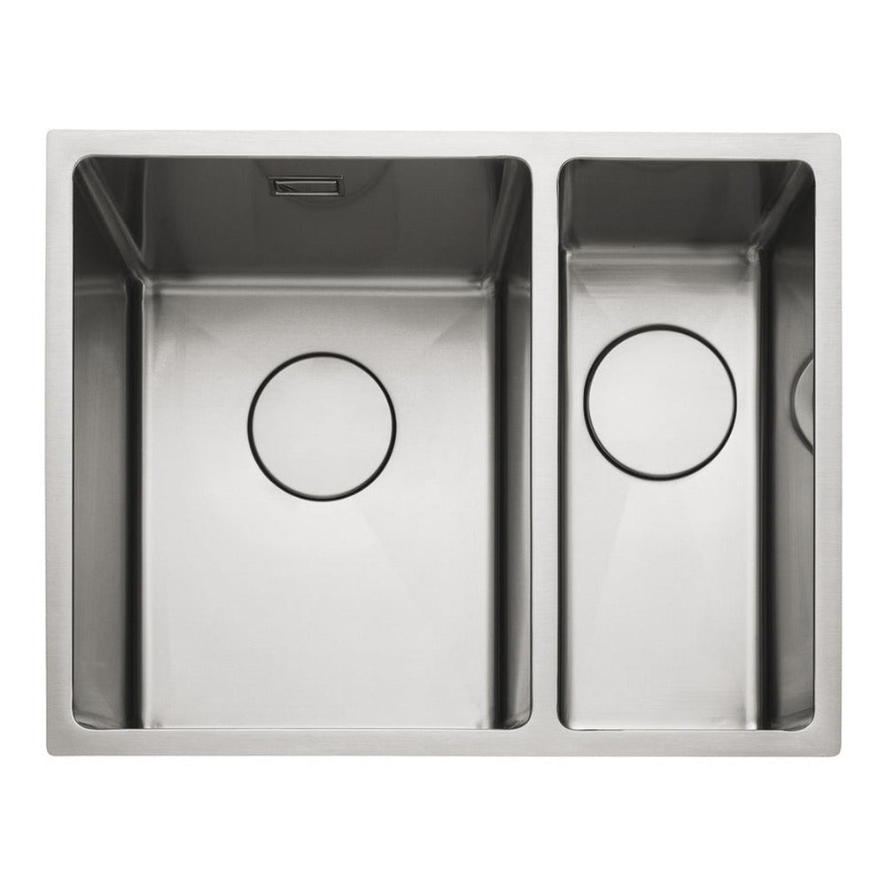 Rangemaster Cubix Undermount Inset Mount One and Half Bowl Kitchen Sink For 600mm Cabinet in Stainless Steel 56560505