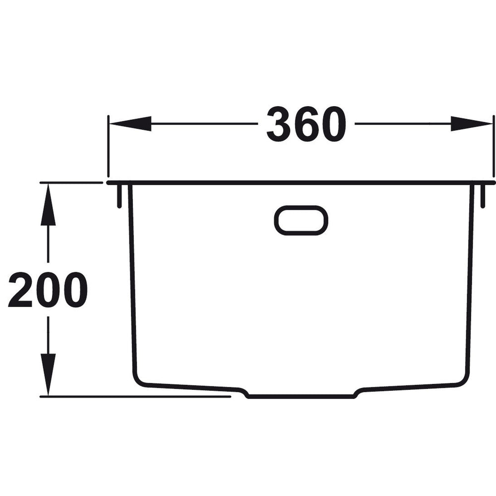 Rangemaster Cubix Undermount Inset Mount Single Bowl Kitchen Sink For 400mm Cabinet in Stainless Steel  56560491 Dimensions