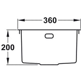 Rangemaster Cubix Undermount Inset Mount Single Bowl Kitchen Sink For 400mm Cabinet in Stainless Steel  56560491 Dimensions