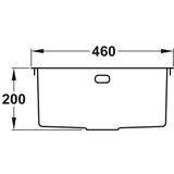 Rangemaster Cubix Undermount Inset Mount Single Bowl Kitchen Sink For 500mm Cabinet in Stainless Steel  56560511 Dimensions