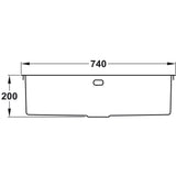 Rangemaster Cubix Undermount Inset Mount Single Bowl Kitchen Sink For 800mm Cabinet in Stainless Steel 56560531 Dimensions