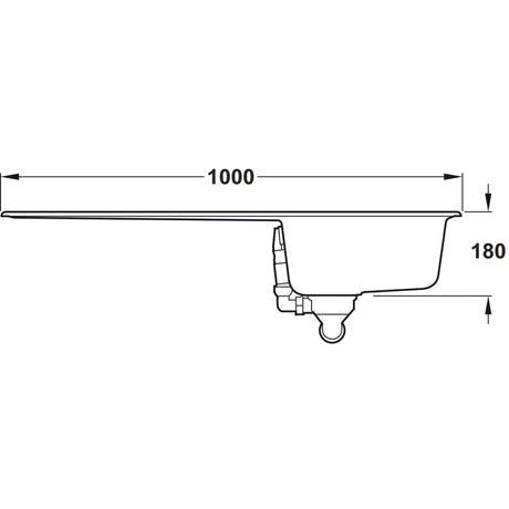 Rangemaster Elements Compact Inset Mount Single Bowl Kitchen Sink For 600mm Cabinet in Granite Dimensions