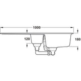 Rangemaster Elements Inset Mount One And Half Bowl Kitchen Sink For 600mm Cabinet Dimension