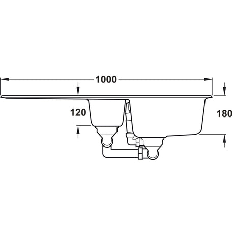 Rangemaster Elements Inset Mount One And Half Bowl Kitchen Sink For 600mm Cabinet Dimension