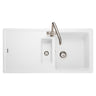 Rangemaster Elements Inset Mount One And Half Bowl Kitchen Sink For 600mm Cabinet in Granite Crystal White 57900711