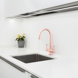 Rangemaster Estuary Mixer Tap With Dual Lever in Brass Brushed Copper Life Style