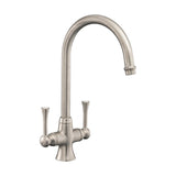 Rangemaster Estuary Mixer Tap With Dual Lever in Brass Brushed Nickel