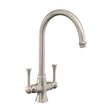 Rangemaster Estuary Mixer Tap With Dual Lever in Brass Brushed Nickel 56956530