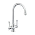 Rangemaster Estuary Mixer Tap With Dual Lever in Brass Chrome