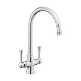 Rangemaster Estuary Mixer Tap With Dual Lever in Brass Chrome