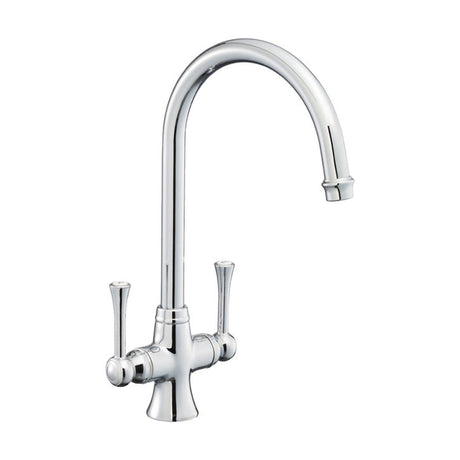 Rangemaster Estuary Mixer Tap With Dual Lever in Brass Chrome