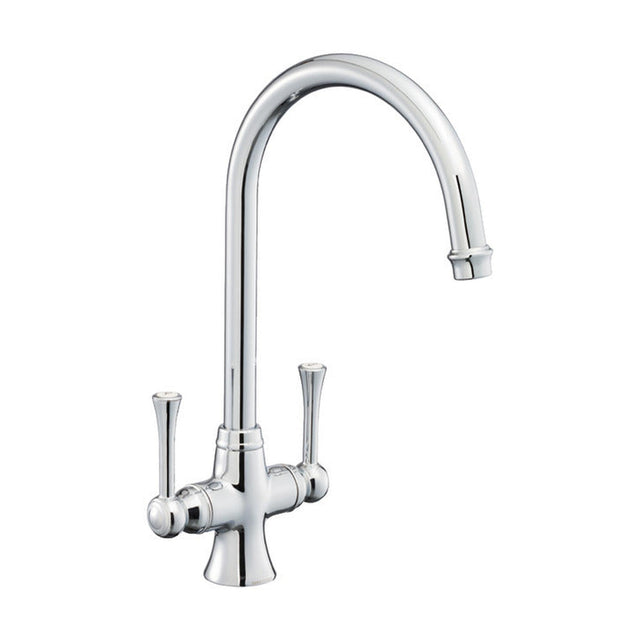 Rangemaster Estuary Mixer Tap With Dual Lever in Brass Chrome