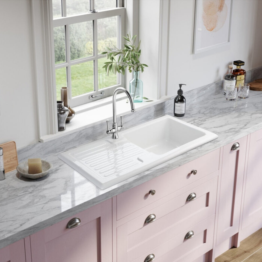 Rangemaster Estuary Mixer Tap With Dual Lever in Brass Chrome Life Style