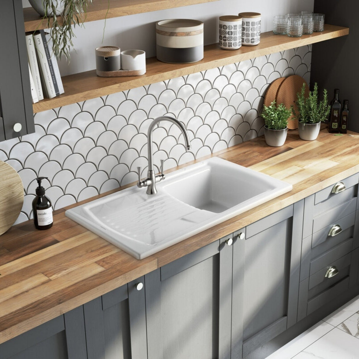 Rangemaster Estuary Mixer Tap With Dual Lever in Brushed Life Style