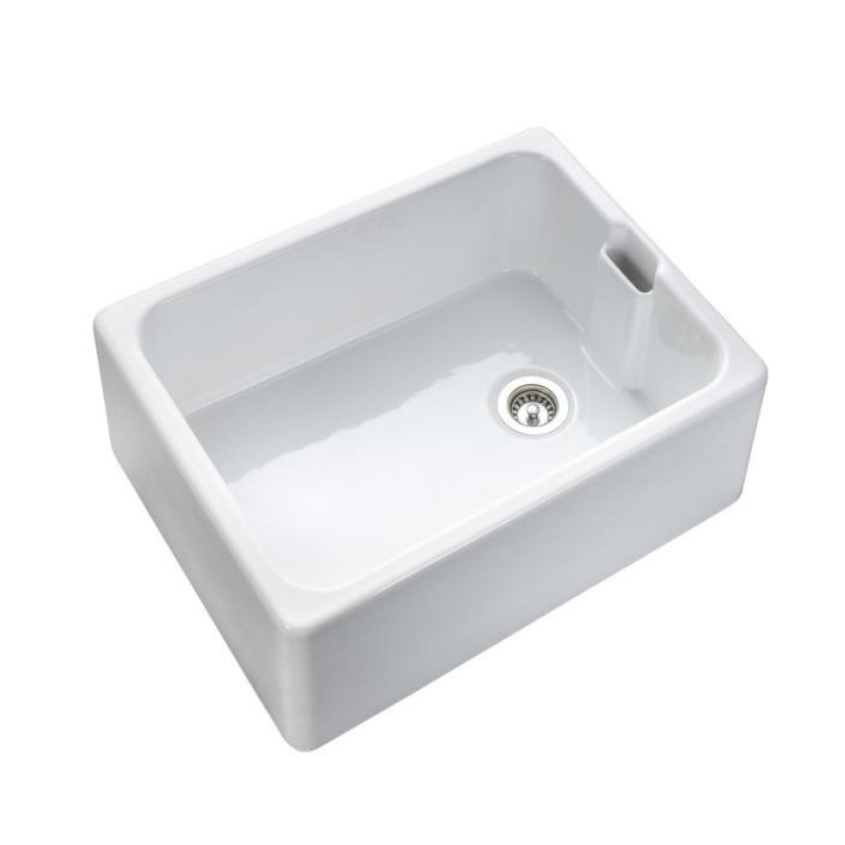 Rangemaster Farmhouse Undermount Single Bowl Kitchen Sink For 600mm Cabinet in Ceramic White