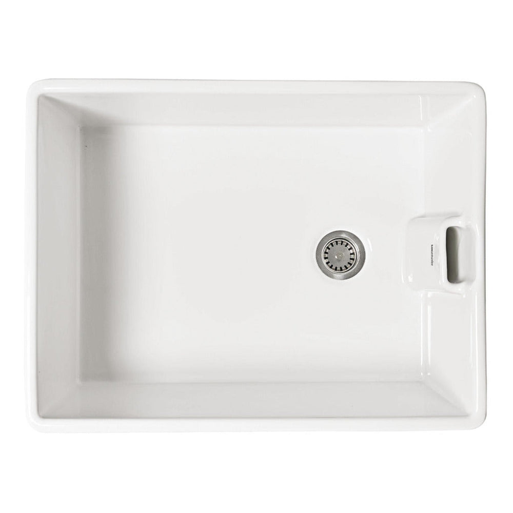 Rangemaster Grange Belfast Mount Gloss white Single Bowl Kitchen Sink For 600mm Cabinet in Ceramic 57903711