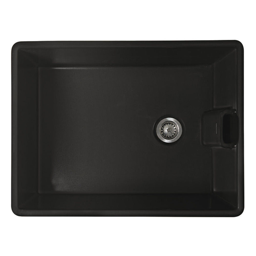 Rangemaster Grange Belfast Mount Matt black Single Bowl Kitchen Sink For 600mm Cabinet in Ceramic 57903311