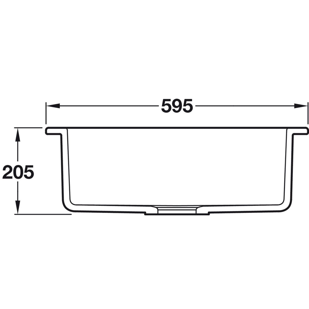 Rangemaster Hartland  Inset Mount Single Bowl with Kitchen Sink For 600mm Cabinet in Ceramic White 56561776 Dimension