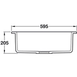 Rangemaster Hartland  Inset Mount Single Bowl with Kitchen Sink For 600mm Cabinet in Ceramic White 56561776 Dimension