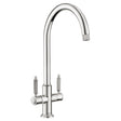 Rangemaster Hemlock C-Spout Mixer Tap Polished chrome With Dual Lever in Stainless Steel 56958200