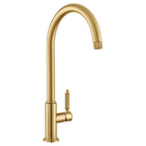Rangemaster Hemlock C-Spout Mixer Tap With Single Lever Polished Gold
