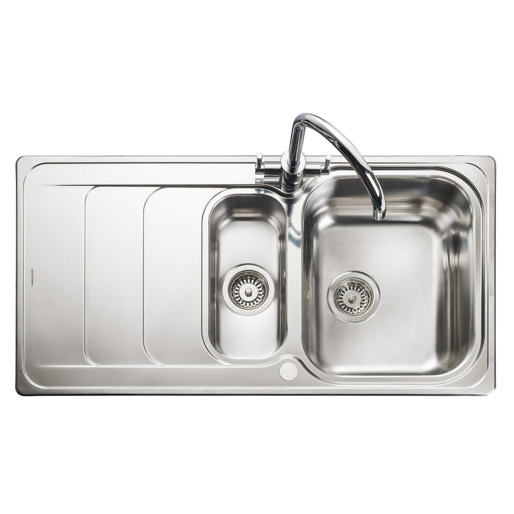 Rangemaster Houston Inset Mount One And Half Bowl Kitchen Sink For 600mm Cabinet in Stainless Steel Brushed 56560721