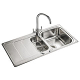 Rangemaster Houston Inset Mount One And Half Bowl Kitchen Sink For 600mm Cabinet in Stainless Steel Brushed 56560721 1
