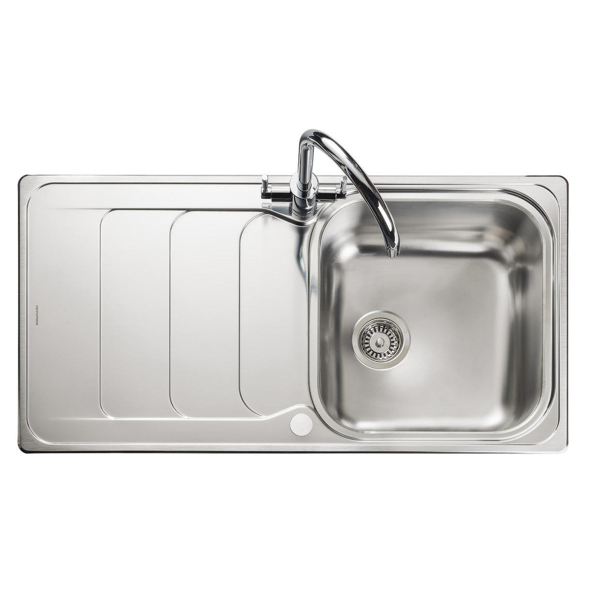 Rangemaster Houston Inset Mount Single Bowl Kitchen Sink For 600mm Cabinet in Stainless Steel 56560711