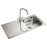 Rangemaster Houston Inset Mount Single Bowl Kitchen Sink For 600mm Cabinet in Stainless Steel 56560711 1