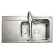 Rangemaster Iconica Inset Mount One and Half Bowl Kitchen Sink For 600mm Cabinet in Stainless Steel 56560701