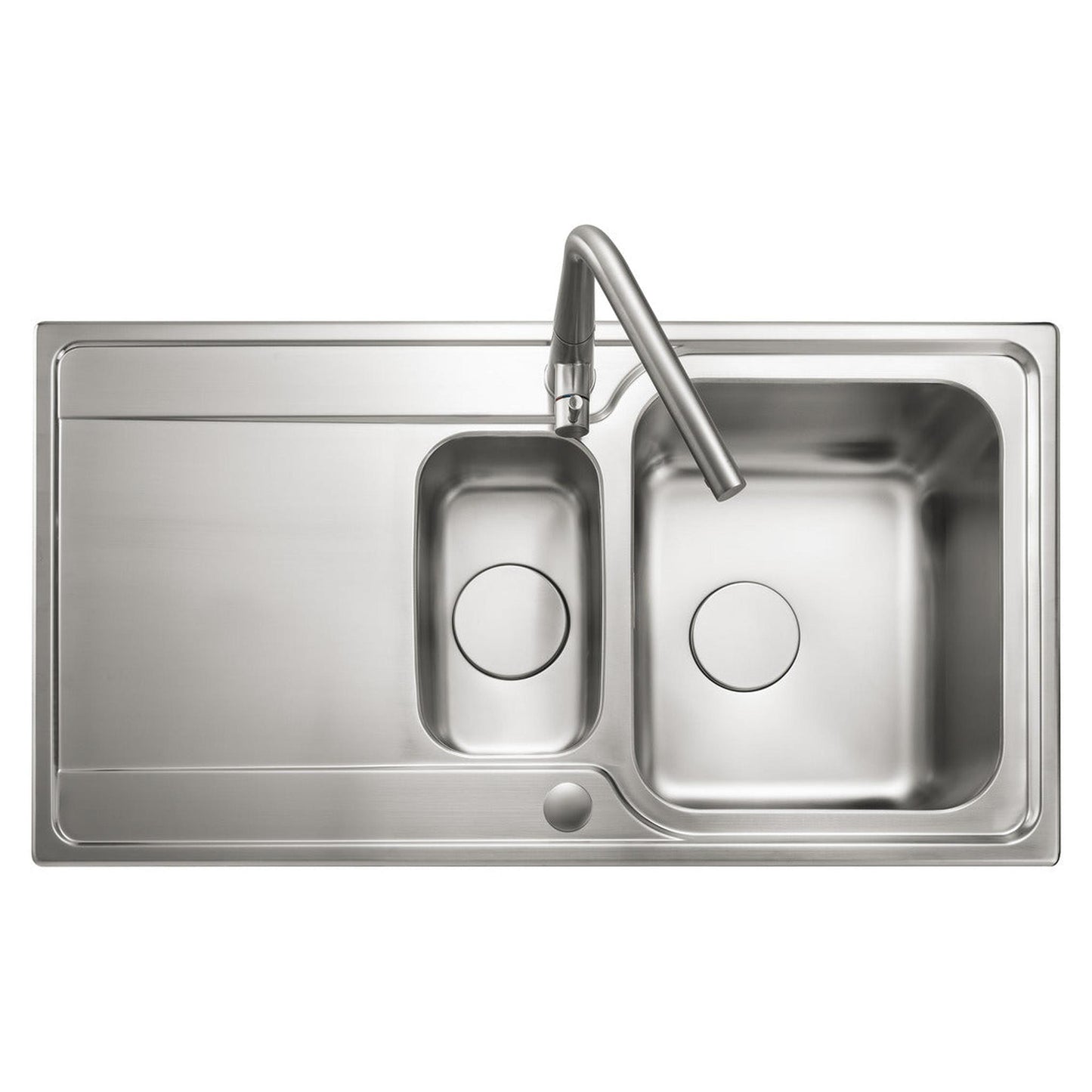 Rangemaster Iconica Inset Mount One and Half Bowl Kitchen Sink For 600mm Cabinet in Stainless Steel 56560701