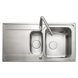 Rangemaster Iconica Inset Mount One and Half Bowl Kitchen Sink For 600mm Cabinet in Stainless Steel 56560701
