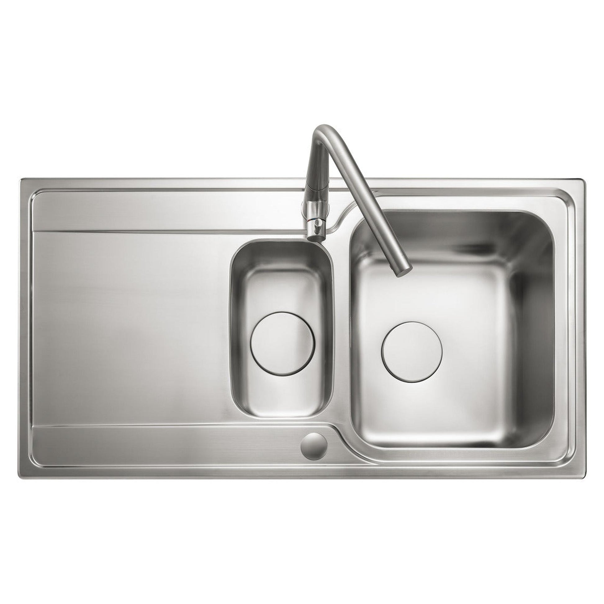 Rangemaster Iconica Inset Mount One and Half Bowl Kitchen Sink For 600mm Cabinet in Stainless Steel 56560701