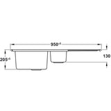 Rangemaster Iconica Inset Mount One and Half Bowl Kitchen Sink For 600mm Cabinet in Stainless Steel 56560701 Dimensions