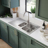 Rangemaster Iconica Inset Mount One and Half Bowl Kitchen Sink For 600mm Cabinet in Stainless Steel Life Style